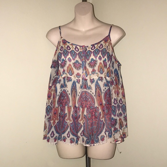 NWOT Moon collection paisley boho blouse - Picture 5 of 8